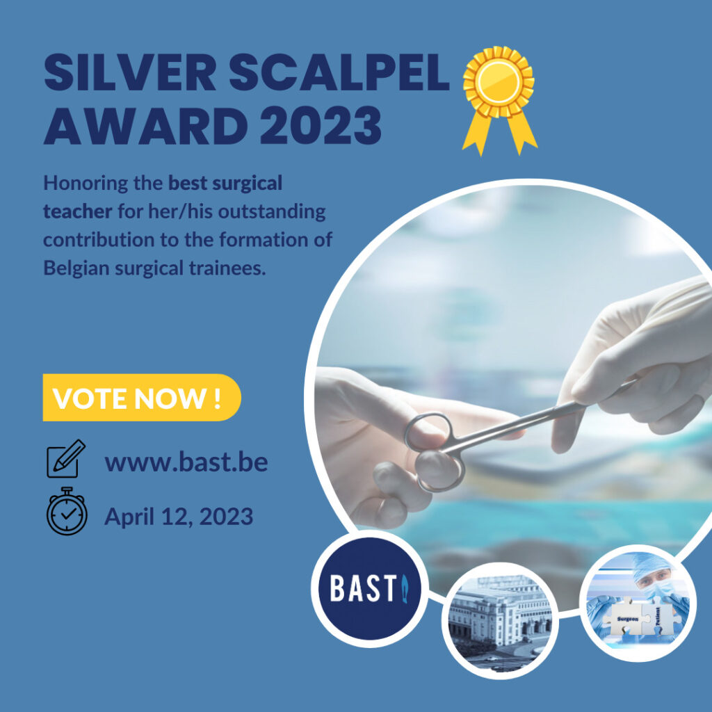 Silver Scalpel Award during Surgical Night Belgian Surgical Week 2023